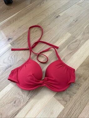 Victoria's Secret Red Push-Up Halter Bikini Top